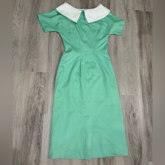 Vintage 1950’s Retro Dress Pin-Up Girl Seafoam Mint Green Rare - Picture 5 of 10